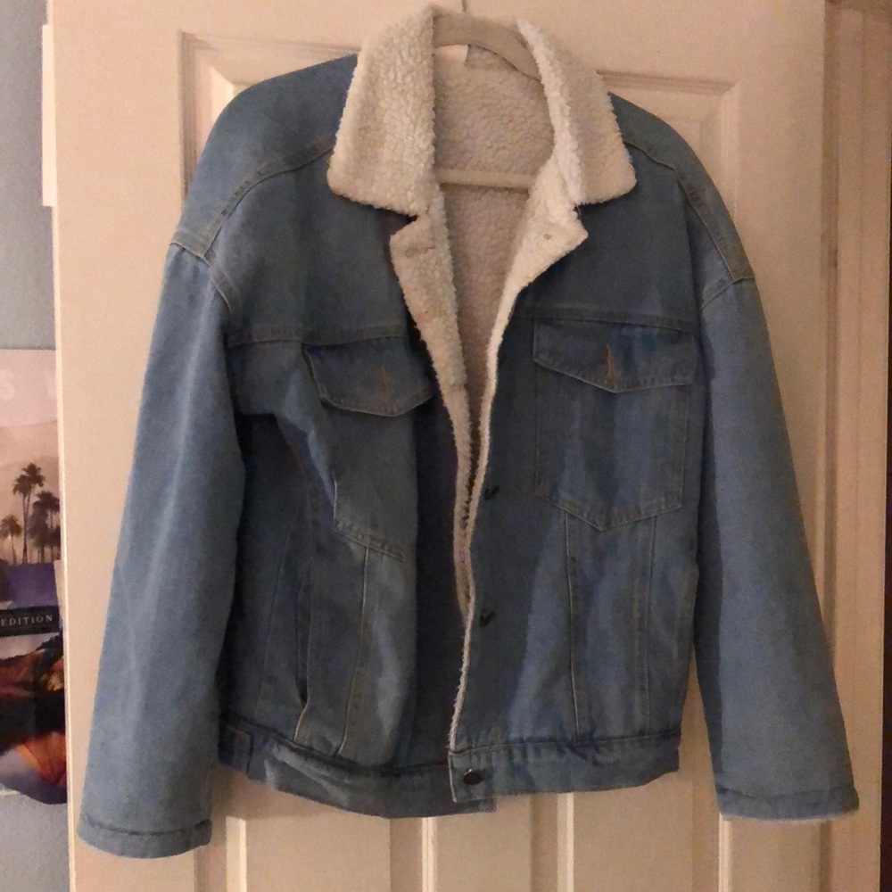 Sherpa lined denim jacket